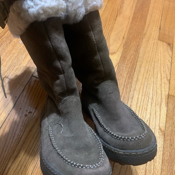 BEARPAW SIREN 1235W Suede Leather Shearling Fur Lace Up Boots Women’s 8 - Picture 5 of 11